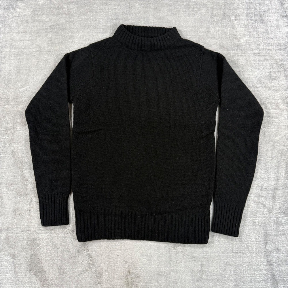 Fully Fashioned Sweater Womens Small Black Vintage 1950s Ribbed Knit Classic